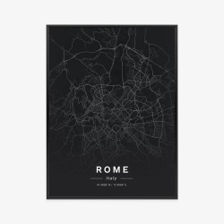 Poster Karte Von Rom Im Minimalistischen Stil
