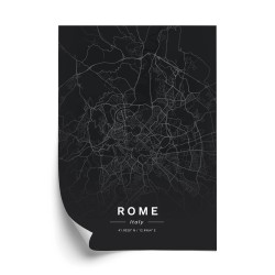 Poster Karte Von Rom Im Minimalistischen Stil