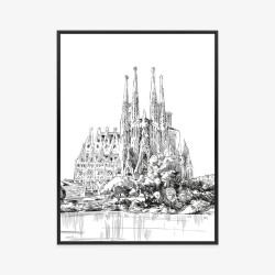 Poster Skizze Der Basilika Sagrada Familia