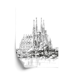 Poster Skizze Der Basilika Sagrada Familia