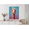 Poster Giraffe In Rosa Farbe
