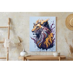 Poster Löwe Auf Moderner Grafik
