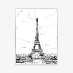Poster Eiffelturm - Skizze