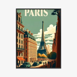 Poster Retro-Postkarte Aus Paris