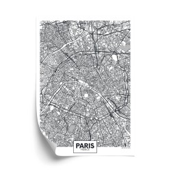 Poster Paris - Schwarz-Weiß-Stadtplan