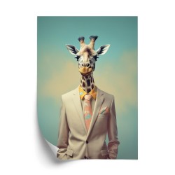Poster Giraffe Als Bräutigam Im Kostüm