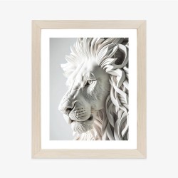 Poster Skulptur Eines Weißen Löwen