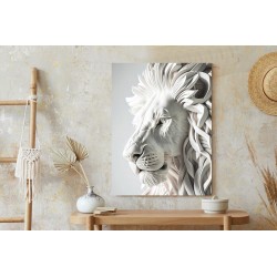 Poster Skulptur Eines Weißen Löwen