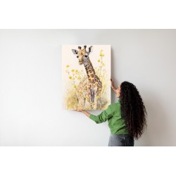 Poster Kleine Giraffe Auf Der Wiese