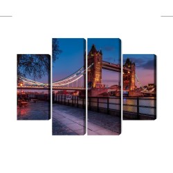 Mehrteiliges Bild Tower Bridge In London Bei Sonnenuntergang