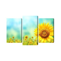 Mehrteiliges Bild Dekorative 3D-Sonnenblumenblumen