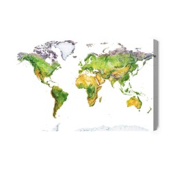 Leinwandbild Physische Karte Der Welt