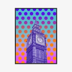 Poster Big Ben Im Pop-Art-Stil Auf Buntem Hintergrund
