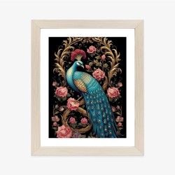 Poster Exotisches Orientalisches Muster Mit Pfau Und Botanischen Pflanzen