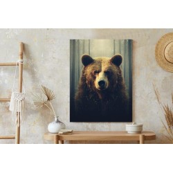 Poster Ein Riesiger Bär In Einem Nebligen Wald