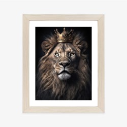 Poster Ein Löwe Mit Krone In Einem Realistischen Porträt
