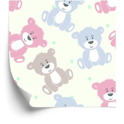 Tapete Für Kinder - Fröhliche Teddybären In Pastellfarben