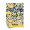 Poster Gelber Stadtplan Von London