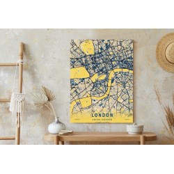 Poster Gelber Stadtplan Von London