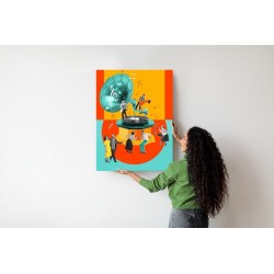 Poster Party Im Retro-Stil - Mehrfarbige Pop-Art-Collage