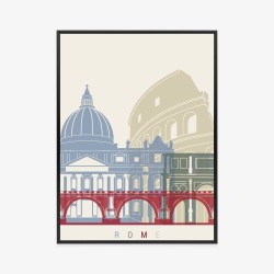 Poster Bunte Illustration Der Architektur Roms