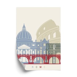 Poster Bunte Illustration Der Architektur Roms