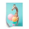 Poster Giraffe Mit Luftballons
