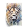 Poster Ein Mit Farben Bemalter Löwenkopf