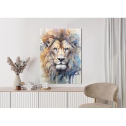 Poster Ein Mit Farben Bemalter Löwenkopf