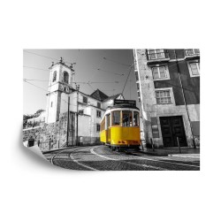 Fototapete Straßenbahn Im Historischen Viertel Von Lissabon