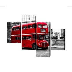 Mehrteiliges Bild Ein Doppeldeckerbus In London