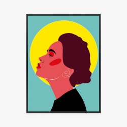 Poster Nachdenkliche Frau - Pop-Art-Retro-Stil
