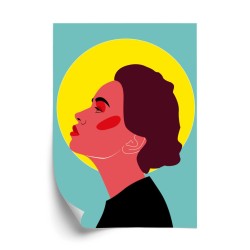 Poster Nachdenkliche Frau - Pop-Art-Retro-Stil