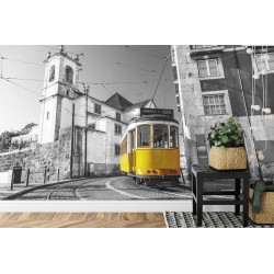 Fototapete Straßenbahn Im Historischen Viertel Von Lissabon