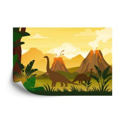 Fototapete Dinosaurier Und Landschaft