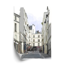 Poster Eine Straße In Montmartre In Paris