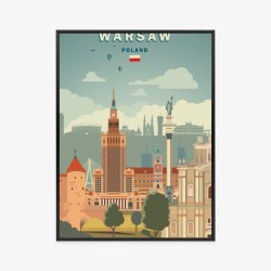 Poster Illustration Der Architektur In Der Hauptstadt Polens