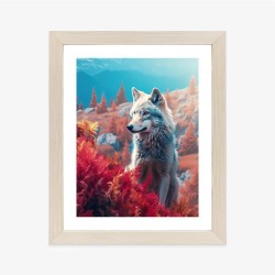 Poster Wolf In Der Natur In Einem Gebirgstal