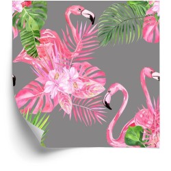 Tapete Flamingos Vögel Grüne Blätter Auch Im Corel Abgehobenen Betrag