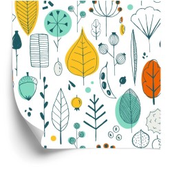 Tapete Blätter Im Skandinavischen Stil Für Das Kinderzimmer