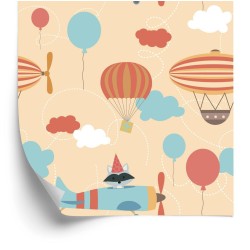 Tapete Luftballons Auf Einem Hintergrund Von Flugzeugen