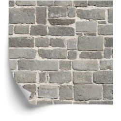 Tapete Graue Backsteinmauer