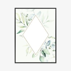 Poster Florale Geometrie Rahmen Aluminium Farbe Schwarz