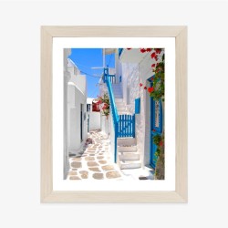 Poster Malerische Weiße Griechische Straßen