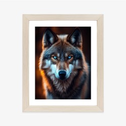 Poster Wolf Mit Bedrohlichen Blauen Augen