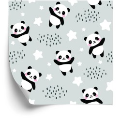 Tapete Pandas Unter Sternen