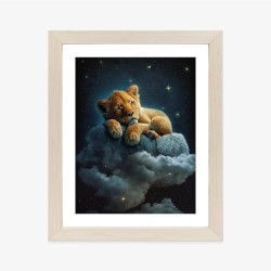 Poster Ein Löwe Schläft Auf Einer Wolke