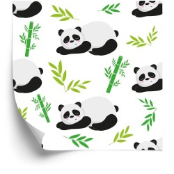 Tapete Für Kinder - Schlafende Pandas Unter Bambus