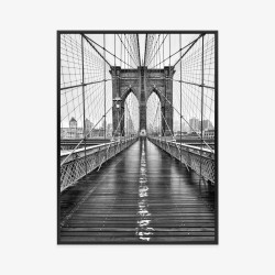 Poster Brooklyn Bridge In Schwarz Und Weiß