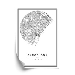 Poster Minimalistischer Stadtplan Von Barcelona